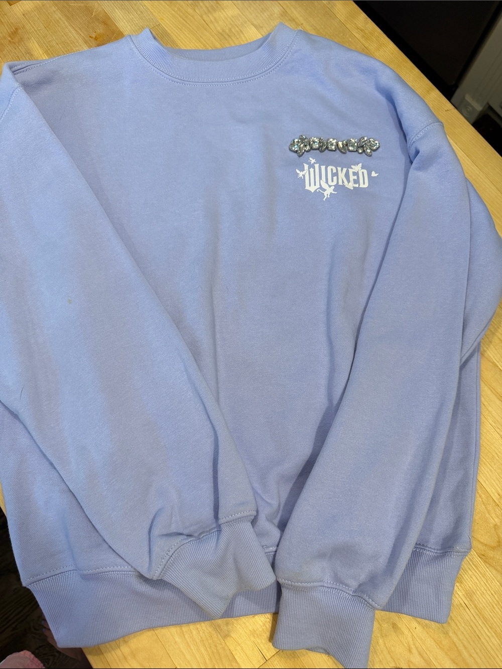Wicked Movie Target Paul Tazewell Lavender Jeweled Logo Crewneck Sweatshirt XXS